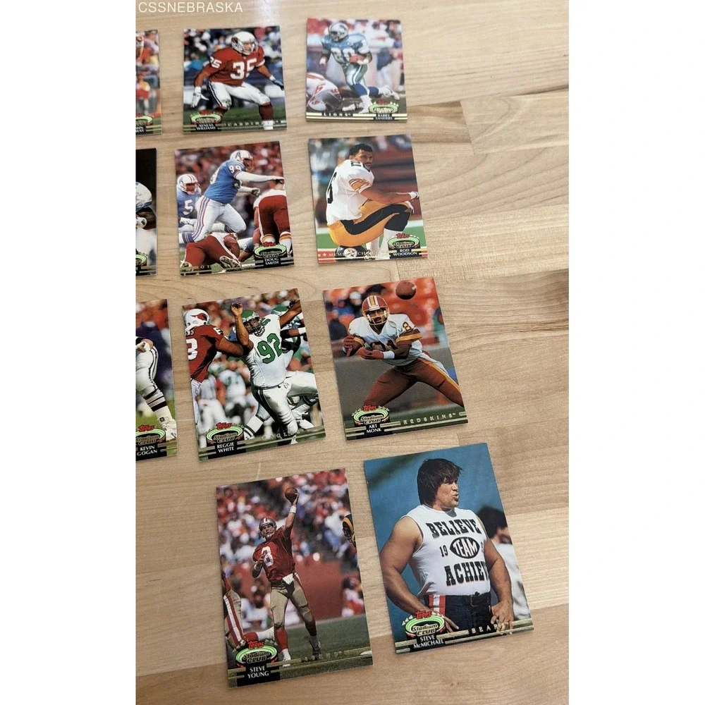 1992 Topps Stadium Club Football Card Lot Sanders Elway Smith Young Williams